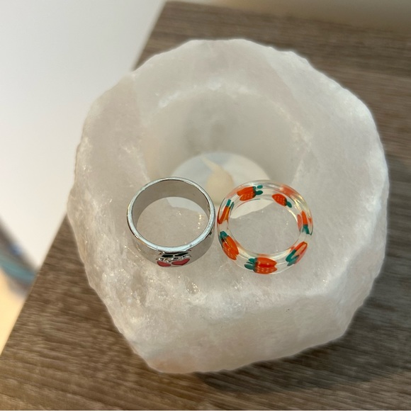 Set of 2 - Cute Fruits Rings! Cherry and Strawberry - Picture 12 of 14